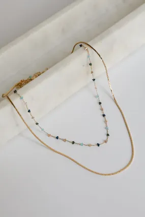 Gabby Gold Beaded Layered Necklace