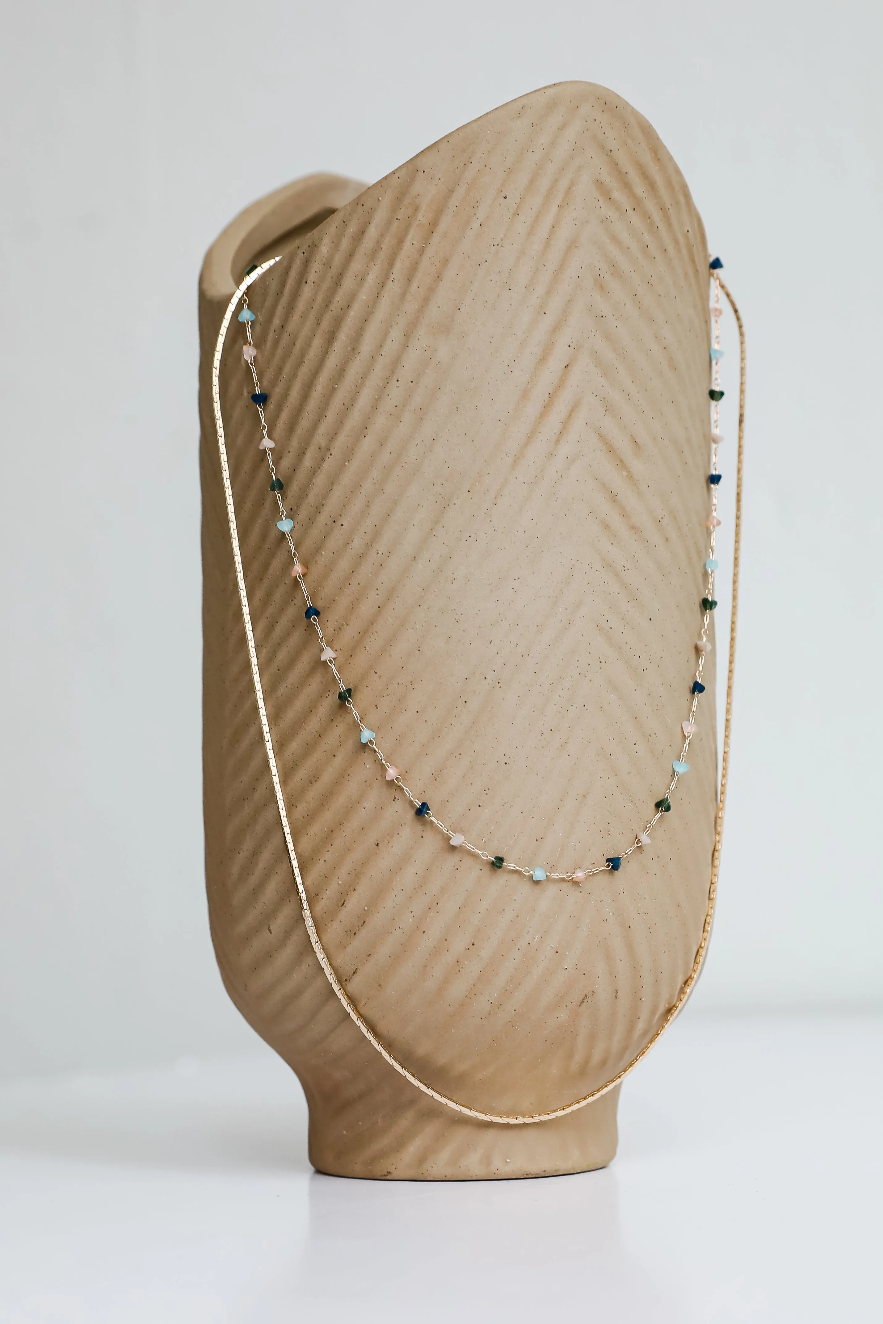 Gabby Gold Beaded Layered Necklace