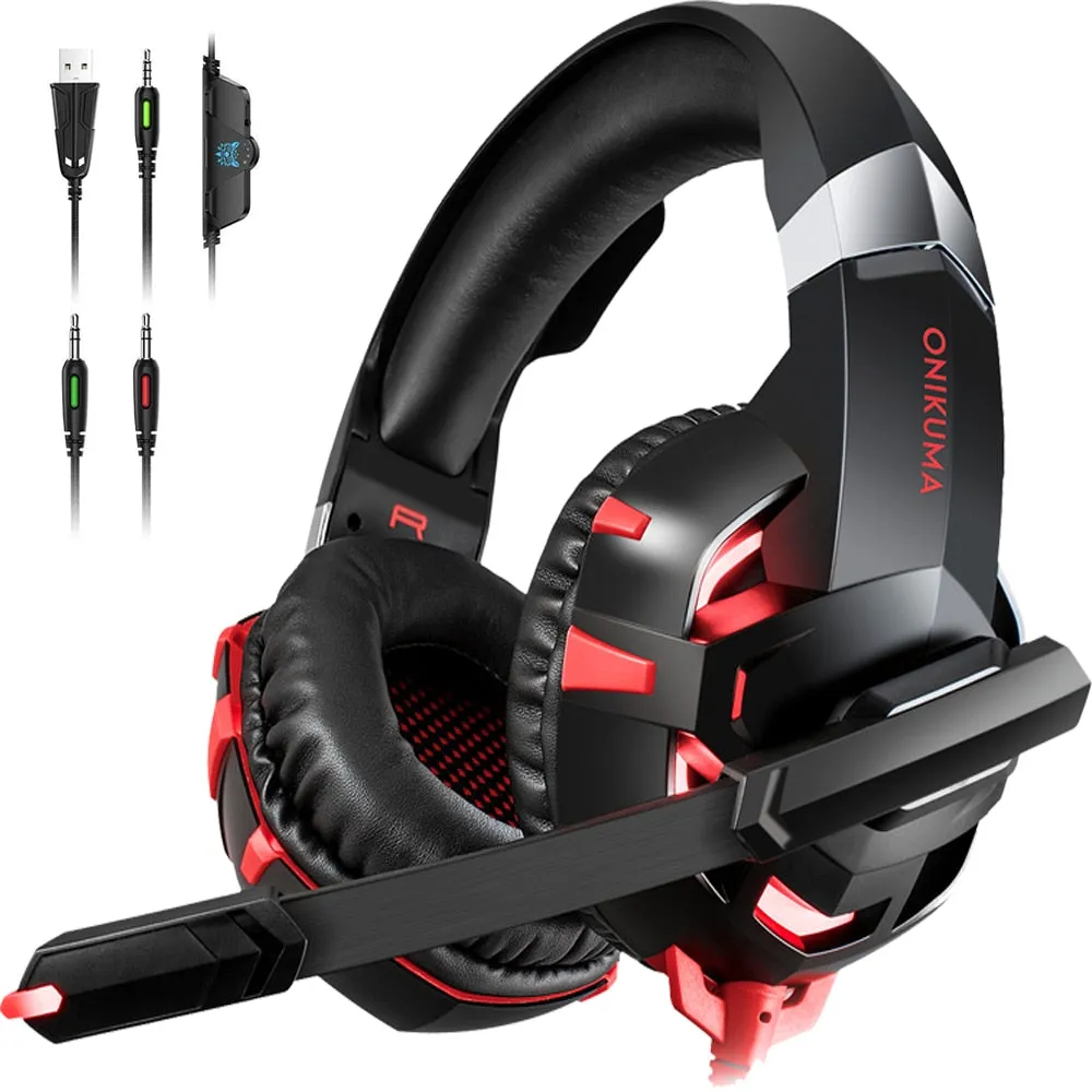 Gaming Headphones Wired Stereo PS4 Gaming Headset Casque Gamer Headset With Mic For PC Xbox One /Laptop LED Lights