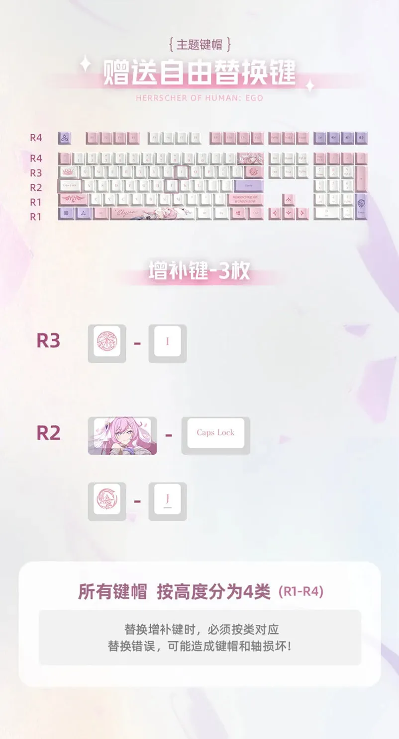 Honkai Impact 3rd - Elysia Herrscher of Human Mechanical Keyboard miHoYo