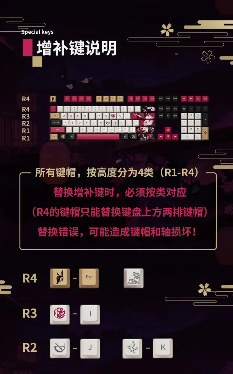 Honkai Impact 3rd - Yae Sakura Night Kasumi Mechanical Keyboard miHoYo