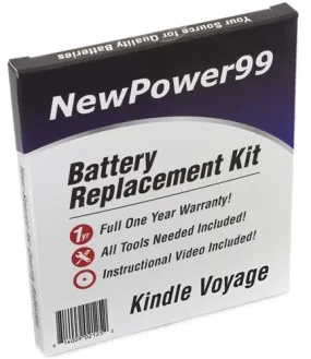 Kindle Voyage Battery Replacement Kit with Tools, Video Instructions and Extended Life Battery and Full One Year Warranty