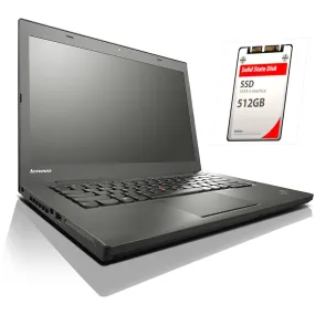 Lenovo ThinkPad T440 Ultrabook 14.1" - Intel Core i5-4300U @ 1.9GHz (4th Gen) | 1600x900 HD  IPS | 8GB RAM, 256GB SSD | Webcam, DisplayPort, VGA, USB 3 | Windows 10 Pro | Grade A (Certified Refurbished)