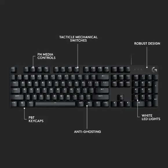 Logitech G413 SE Full-Size Mechanical Gaming Keyboard- Black