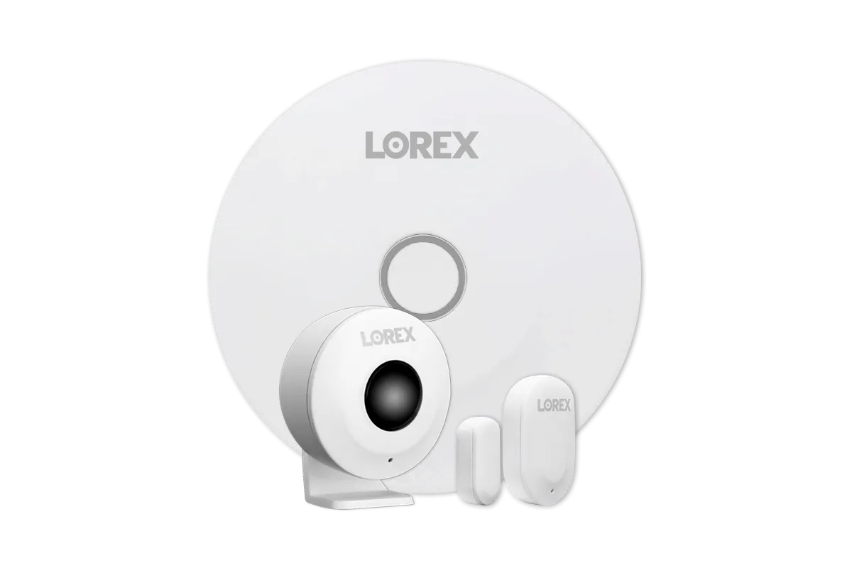 Lorex Fusion 4K 8-Channel 2TB Wired NVR System with 4 Dome Cameras   2K Wi-Fi Video Doorbell and Smart Sensor Kit