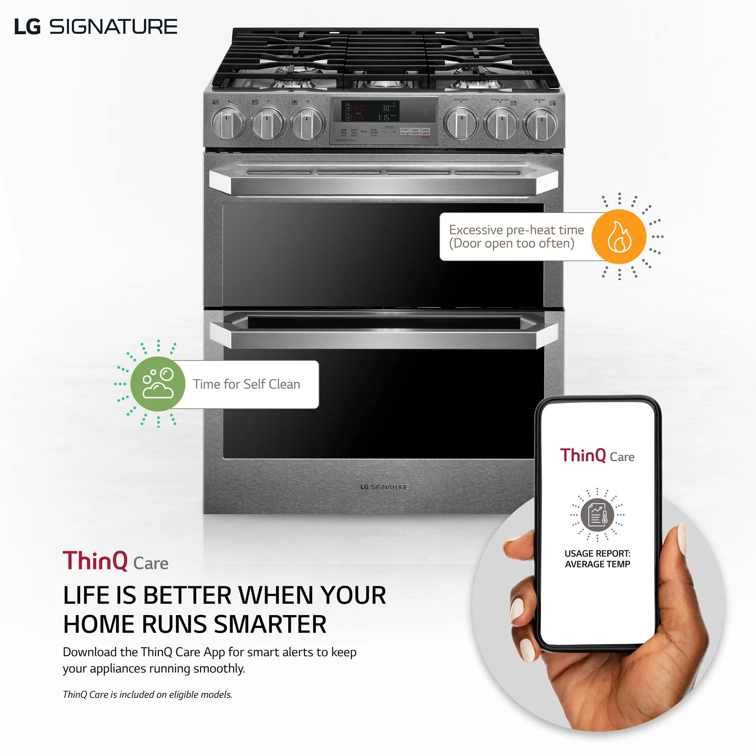 LUTD4919SN LG SIGNATURE 7.3 cu.ft. Smart wi-fi Enabled Dual Fuel Double Oven Range with ProBake Convection®