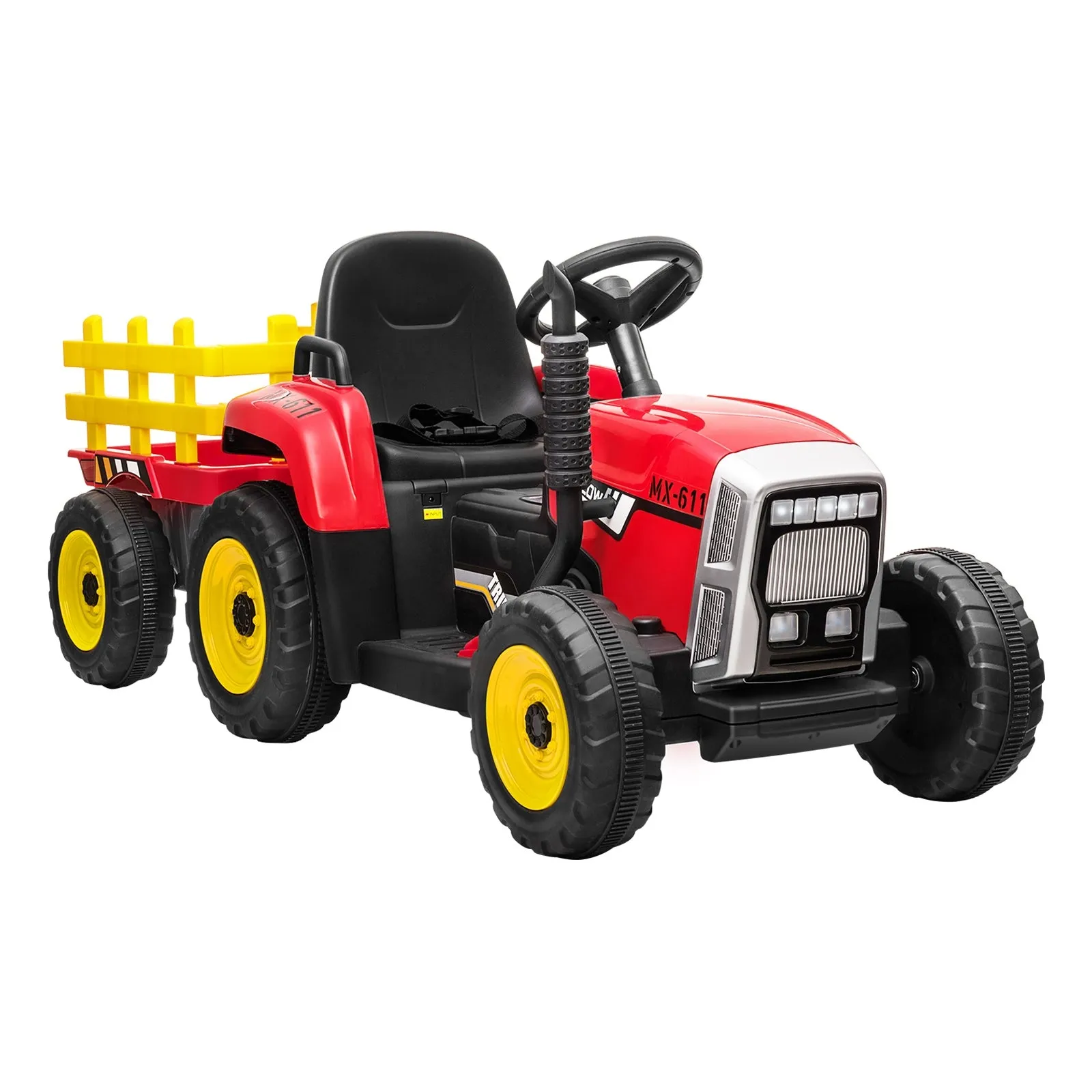 Mazam Kids Ride On Tractor W/ Trailer Electric Vehicle Toy Car Bluetooth Gift