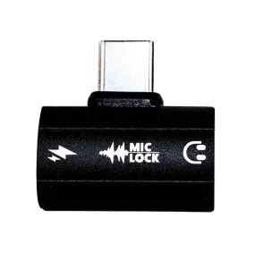 Mic-Lock USB-C Microphone Blocker HiFi SoundPass & Secure Charger Black