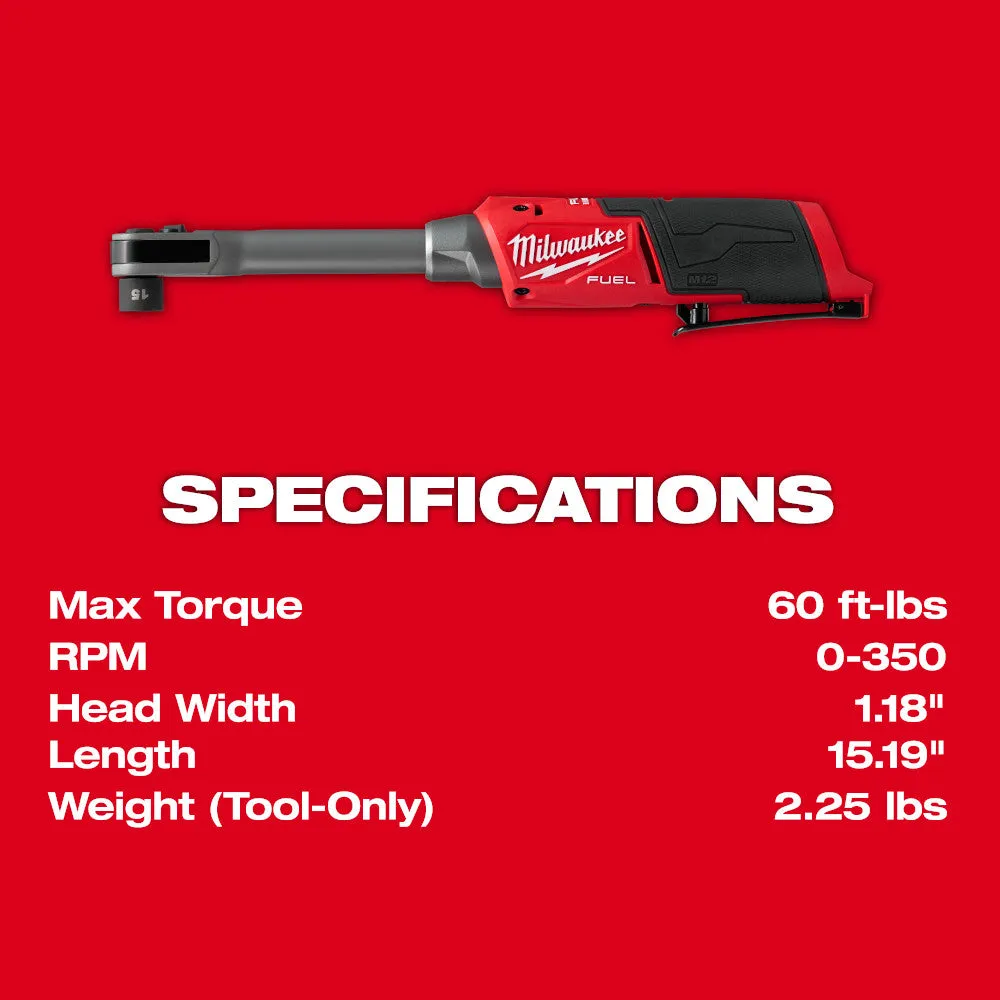 Milwaukee 3050-20 M12 FUEL 12V INSIDER Extended Reach Box Ratchet - Bare Tool