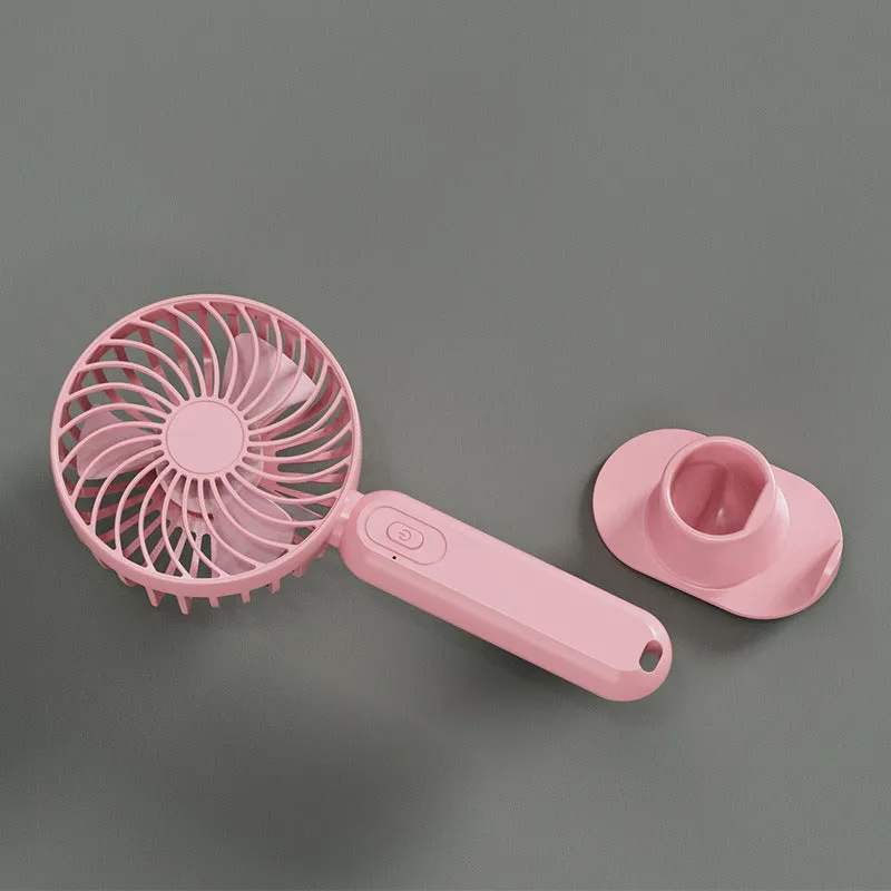 Mini Fan Halter Handheld Large Capacity USB Charging Portable Desktop Little Fan