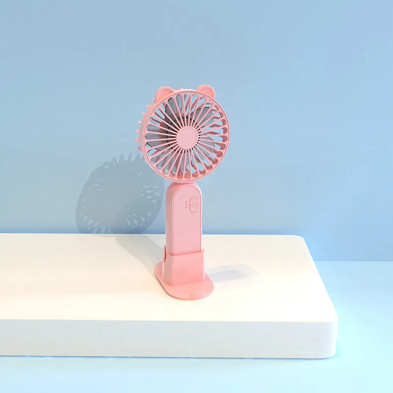 Mini Fan Halter Handheld Large Capacity USB Charging Portable Desktop Little Fan