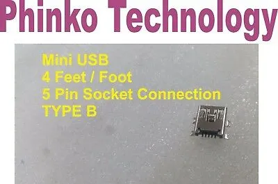 Mini USB Socket 4 feet 5 pin connection for Tablet Mobile phone Keyboard TYPE B