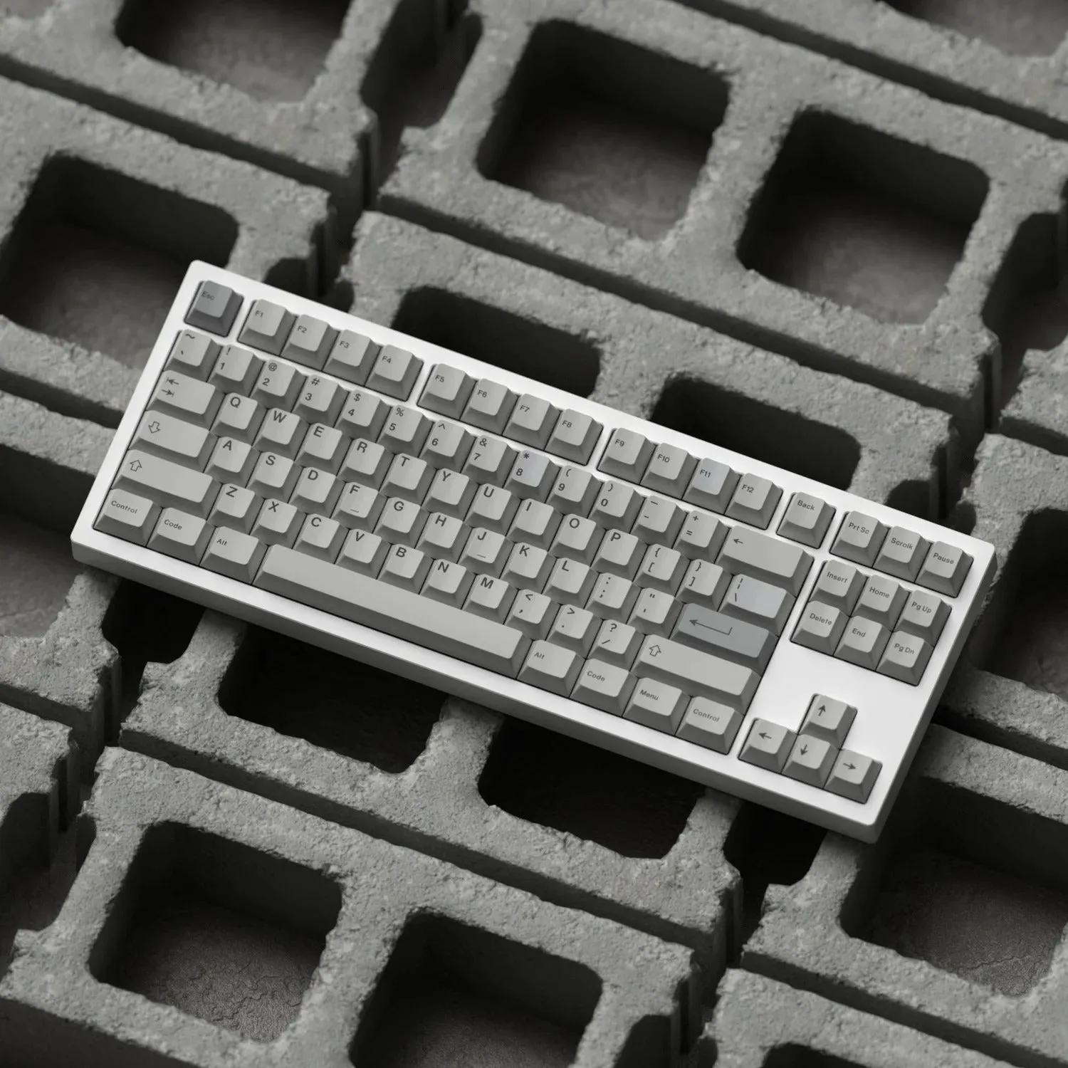 Minimalist Grey Cement Keycaps