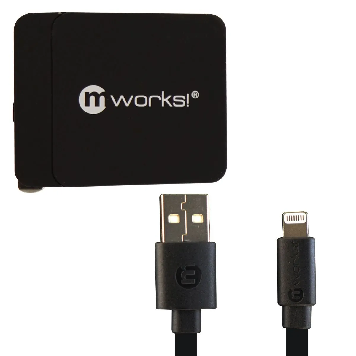 mWorks mPower 6-Ft Flat Lightning 8-Pin Cable w/ 2.4A Wall Charger for iPhones