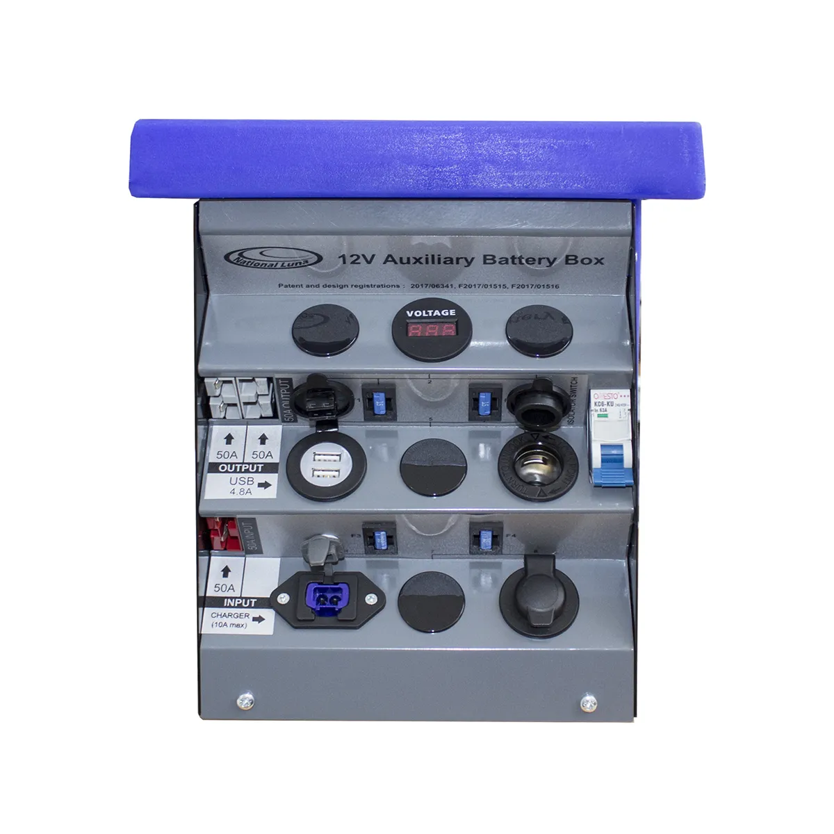 National Luna 12V Auxiliary Battery Box | Blue