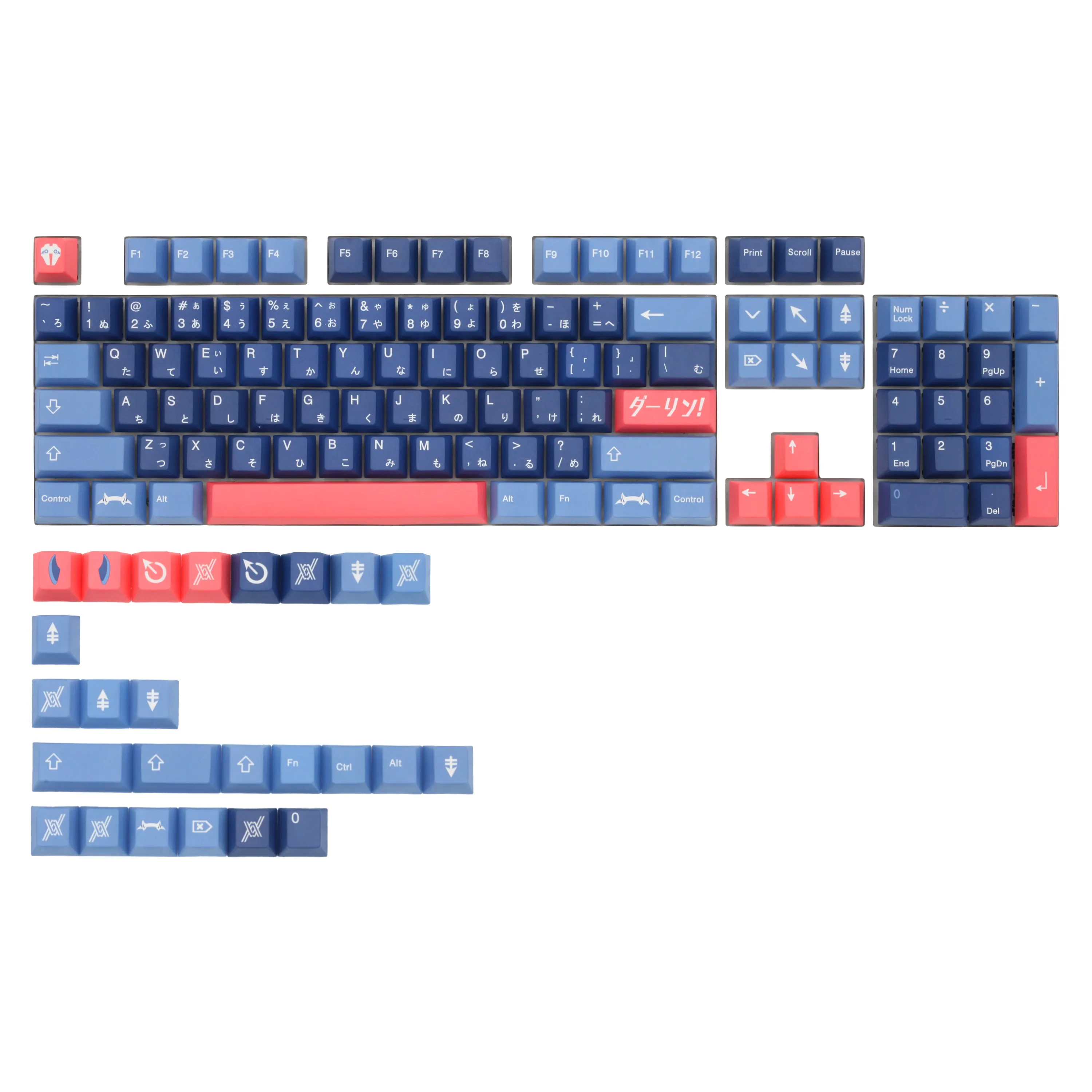 OMO DARLING フランクス CHERRY PROFILE ALL OVER DYE SUB KEYCAP FOR MECHANICAL KEYBOARD GH60 87 104 TKL BM60 XD64 XD68 BM65 BM68