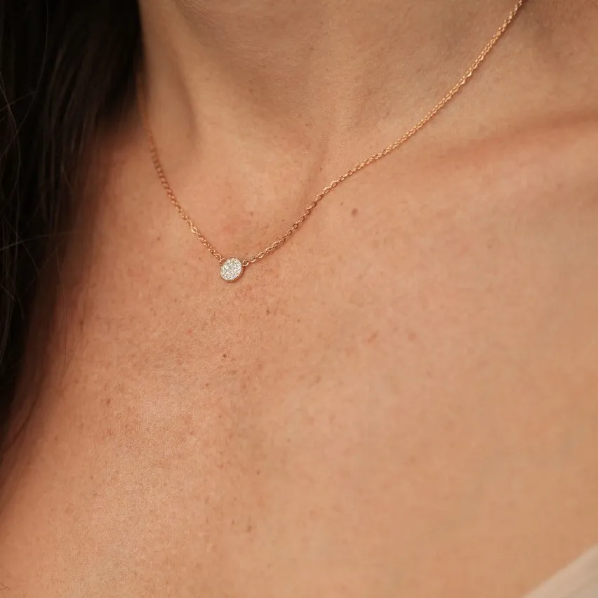 PAVE DISC NECKLACE