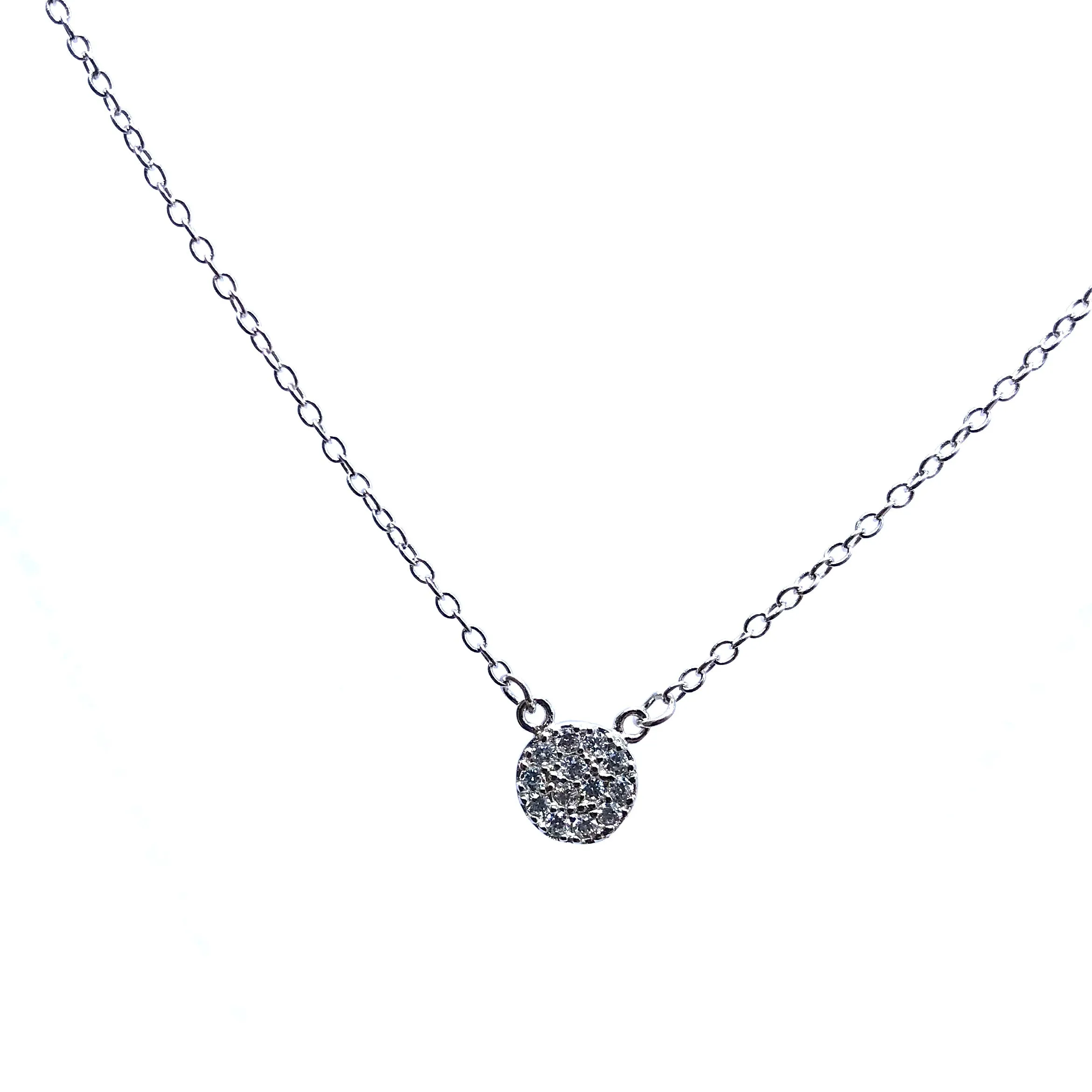 PAVE DISC NECKLACE