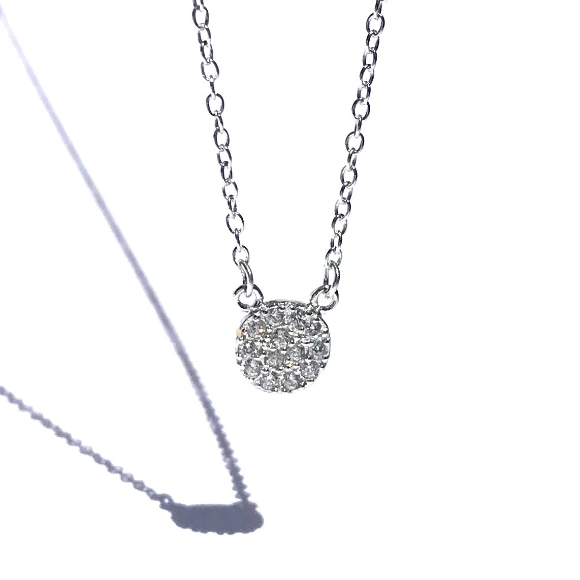 PAVE DISC NECKLACE