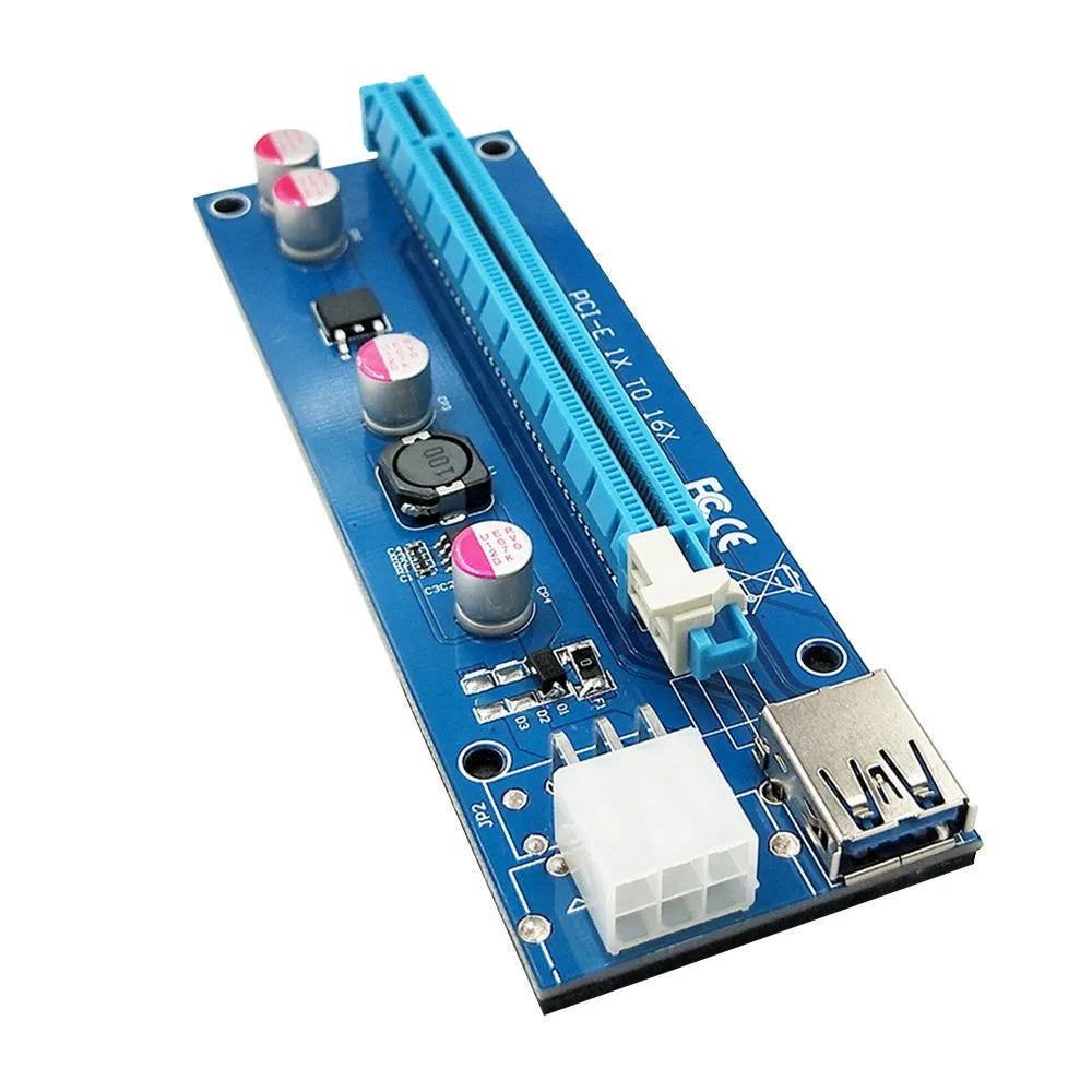 PCI-E 6 Pin Riser Card 1X to 16X USB 3.0 Cable 6pin USB Riser for Bitcoin Mining