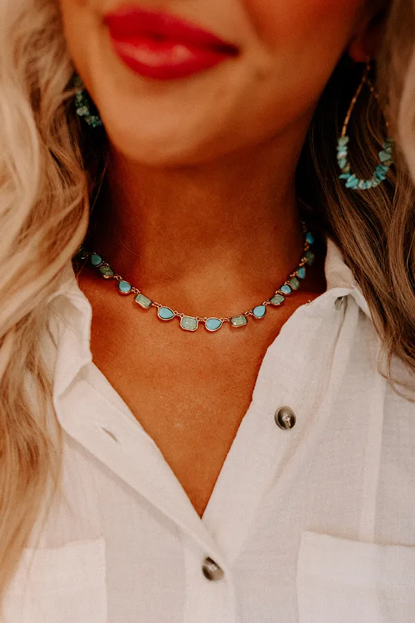 Perfectly Polished Necklace In Turquoise