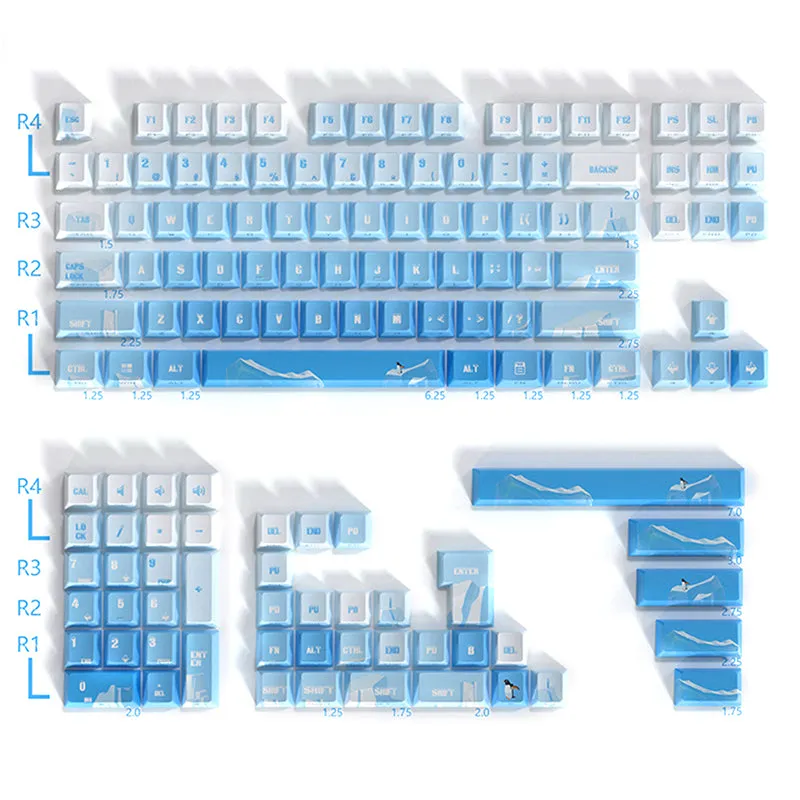 PIIFOX Glacier OEM Profile Keycap Set