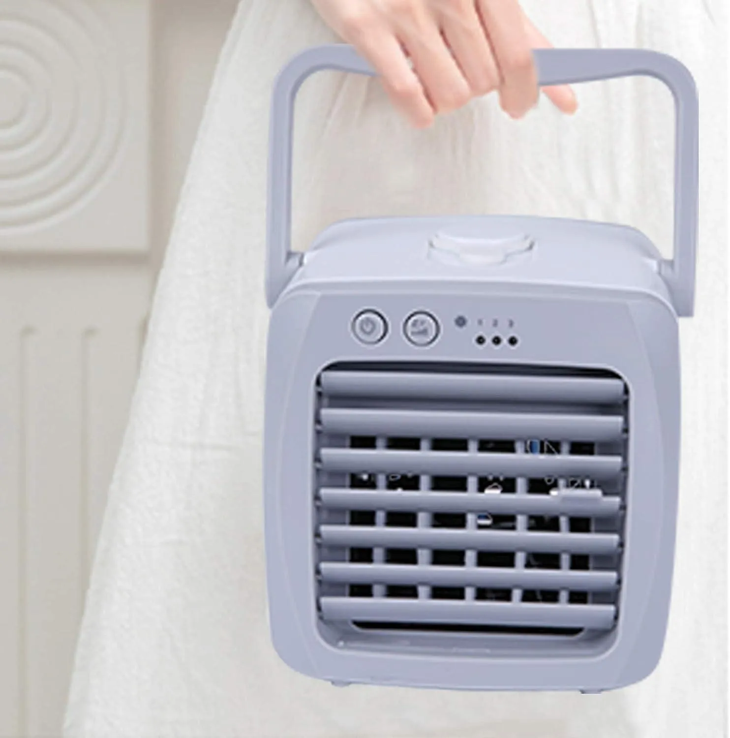 Portable Mini Air Conditioner Fan with Handle Mini Evaporative Air Cooler Cooling Fan