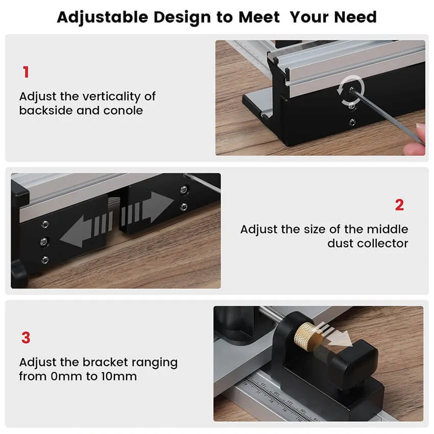 Precision Router Table Fence System 700mm with Sliding Brackets Bit Guard