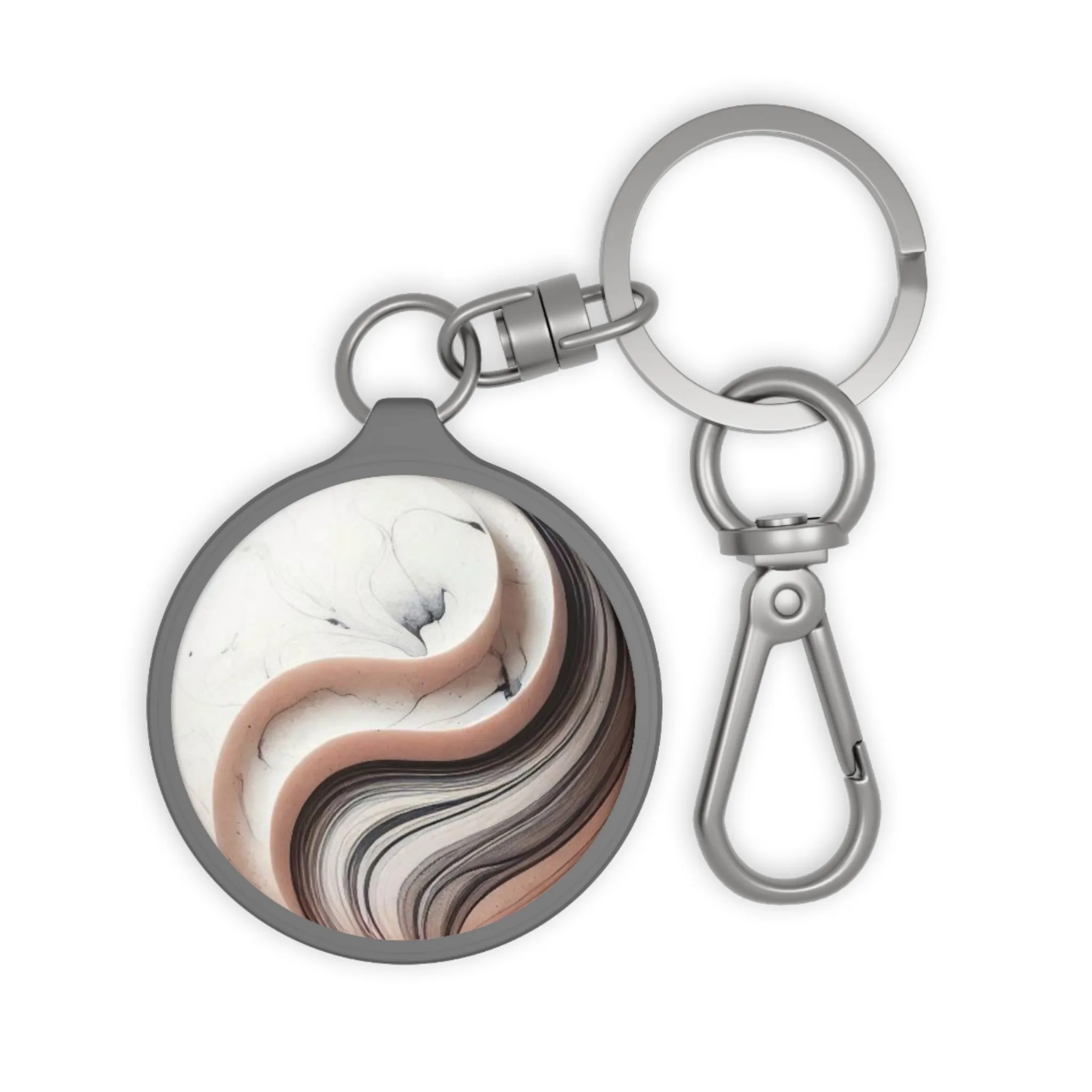 Realistic traditional marbling art Keyring Tag