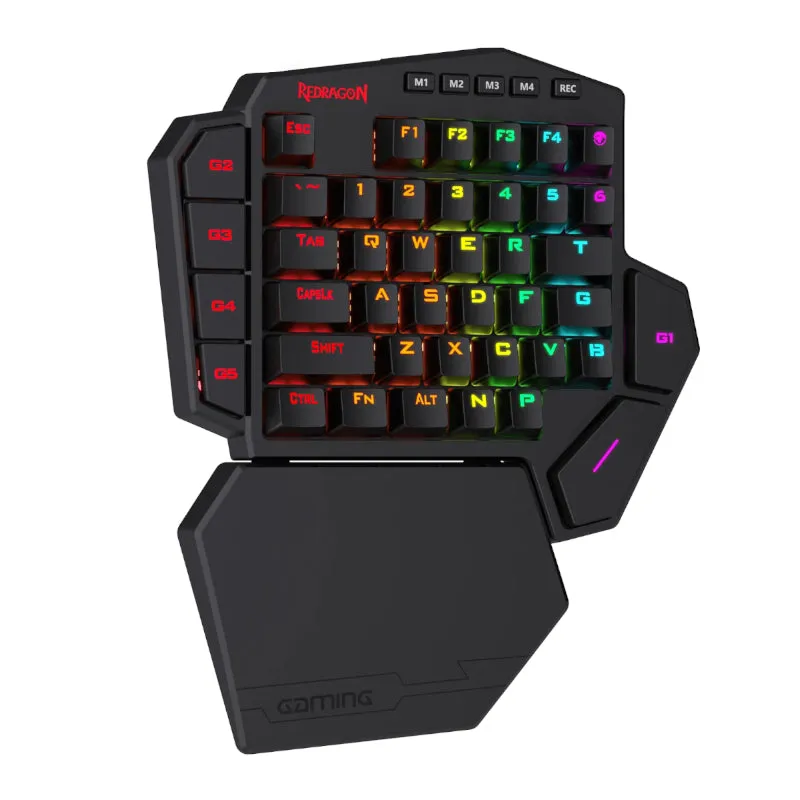 Redragon Diti Elite One-Handed Rgb Wireless Mechanical Gaming Keyboard - Black