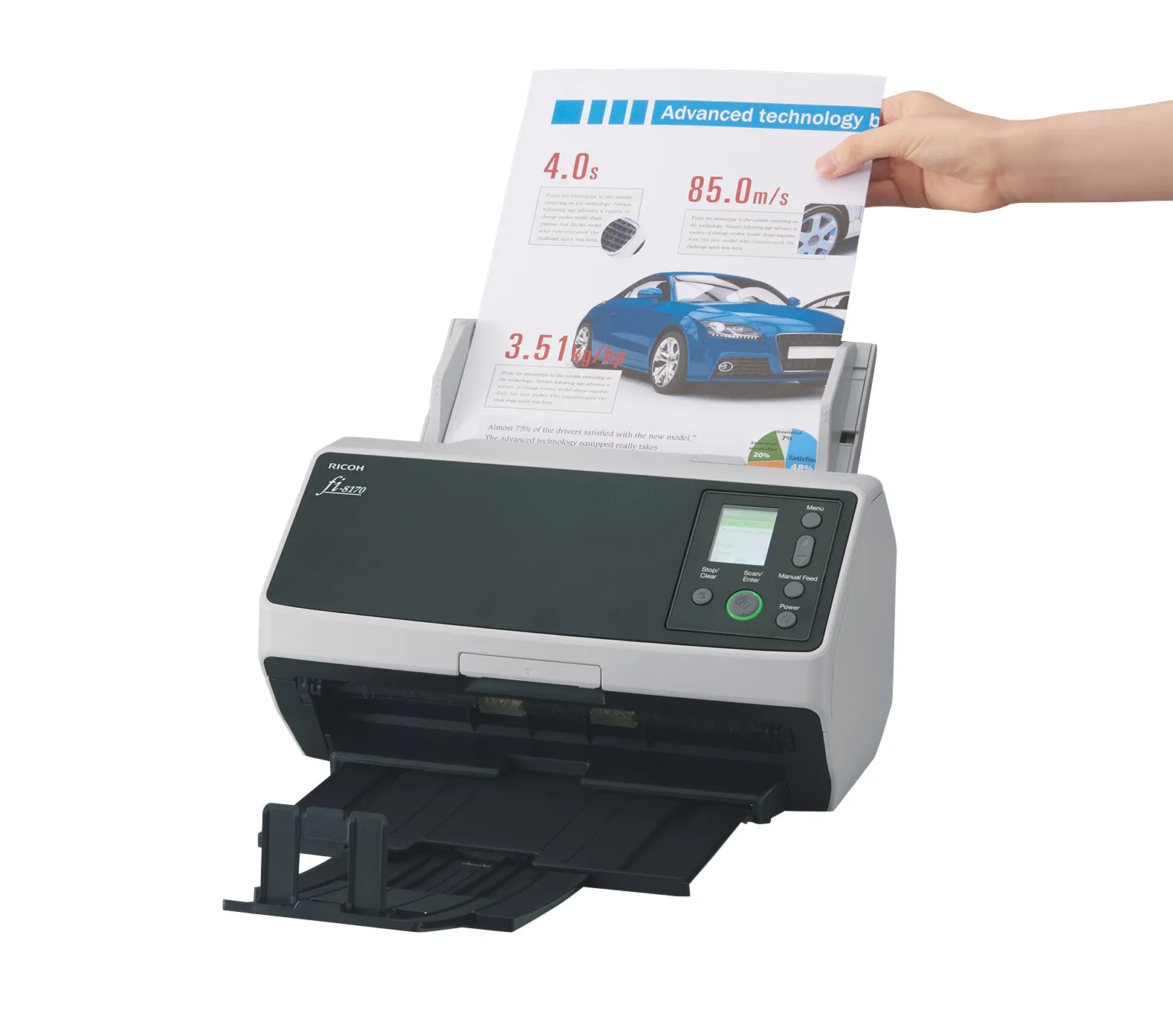 Ricoh Fi-8170 Fi 8170 Fi8170 - Document Scanner - Dual Cis - Duplex - 216 X 355.6 Mm - 600 Dpi X 600 Dpi - Up To 70 Ppm