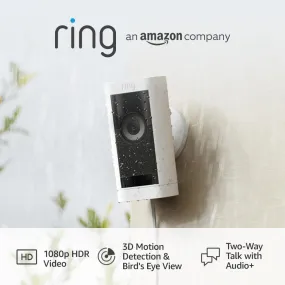 Ring Stick Up Cam Pro Plug-In Outdoor Camera by Amazon - 1080p HDR, 3D Motion Detection, CCTV Alternative   30-Day Free Ring Protect Trial