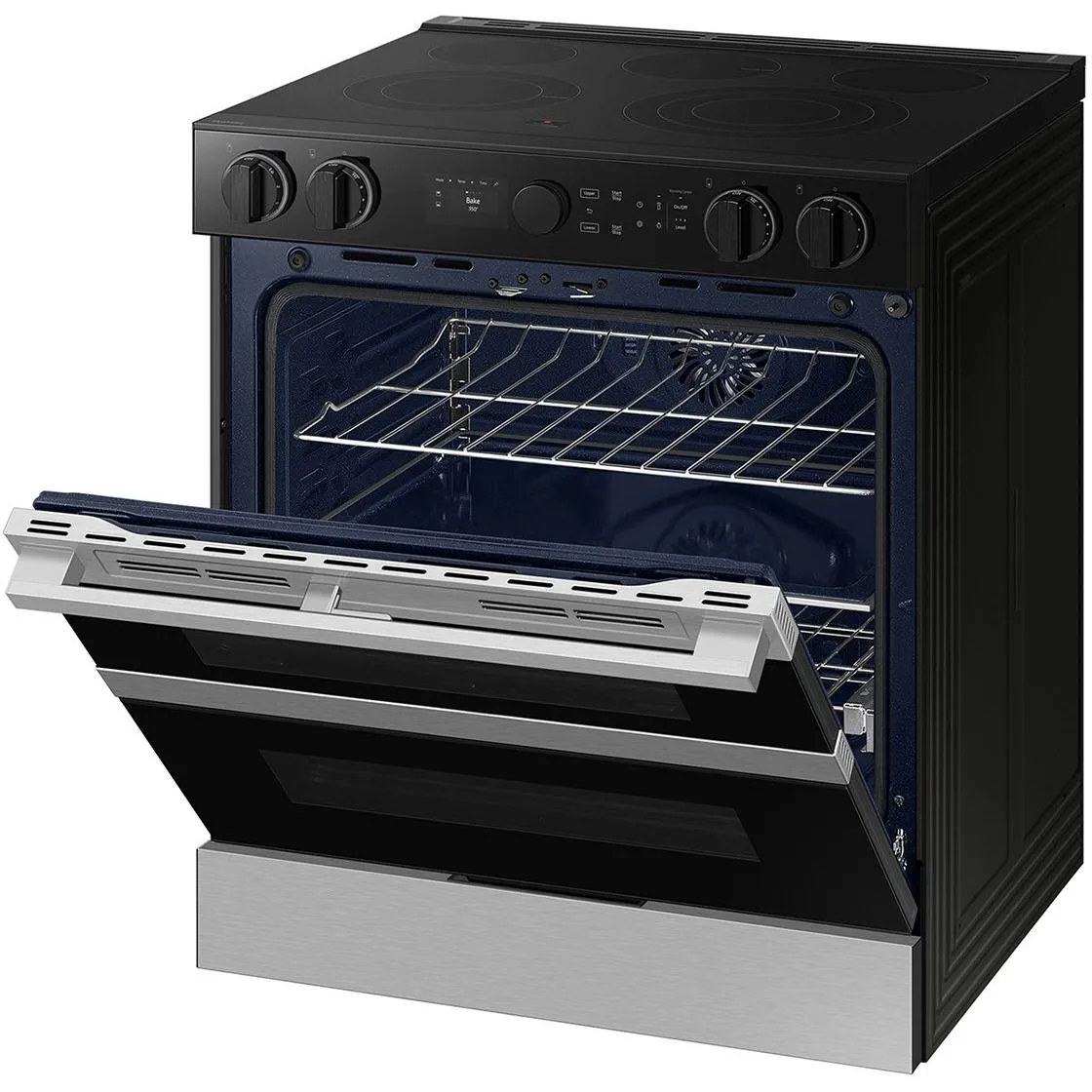 Samsung 30-inch Slide-in Electric Range with Wi-Fi NSE6DG8550SRAC