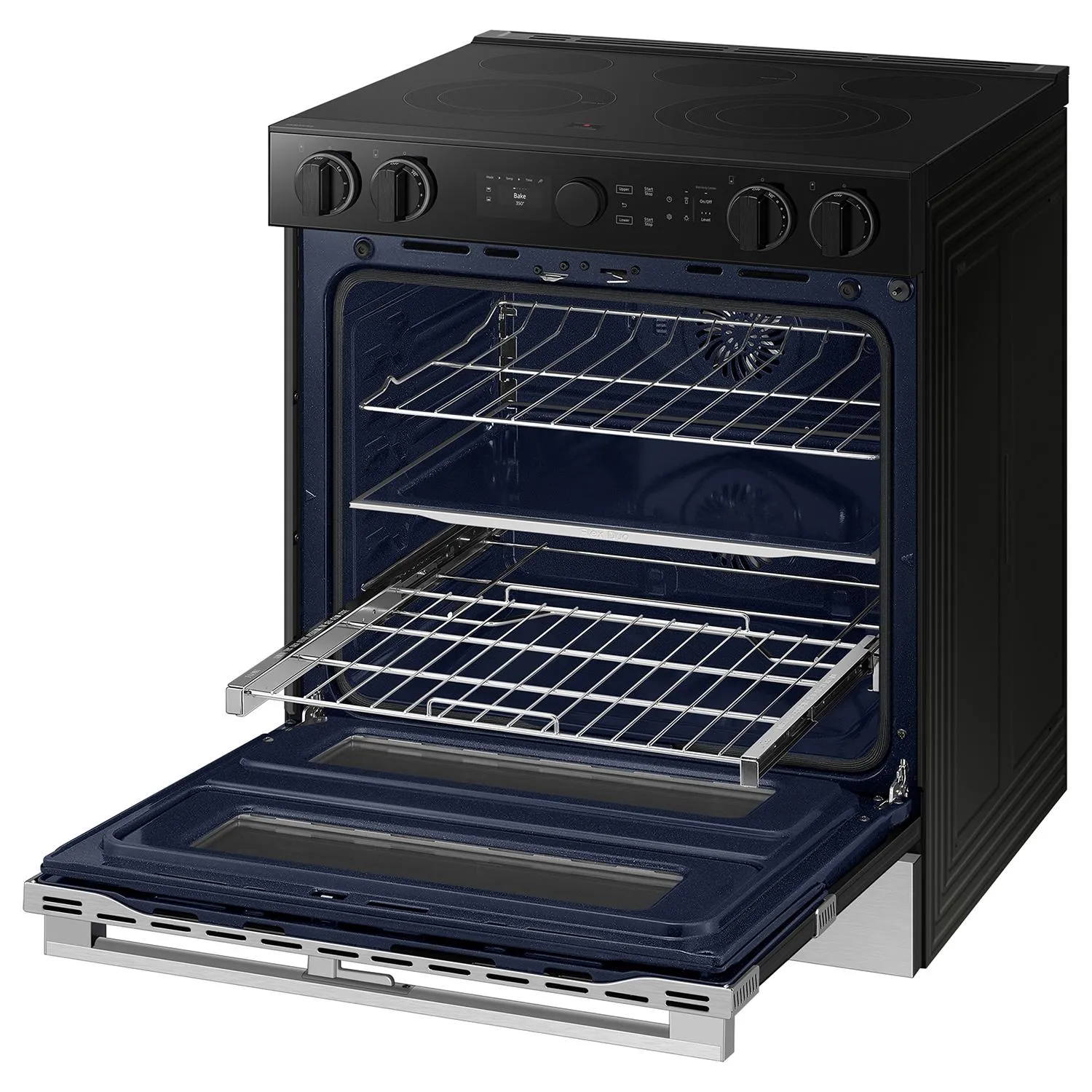 Samsung 30-inch Slide-in Electric Range with Wi-Fi NSE6DG8550SRAC