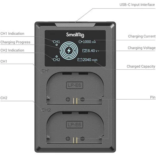 SmallRig 3821 LPE6NH Camera Battery and Charger Kit