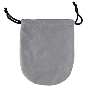 Soft Plush Drawstring Pouch for Headphones & More - Gray