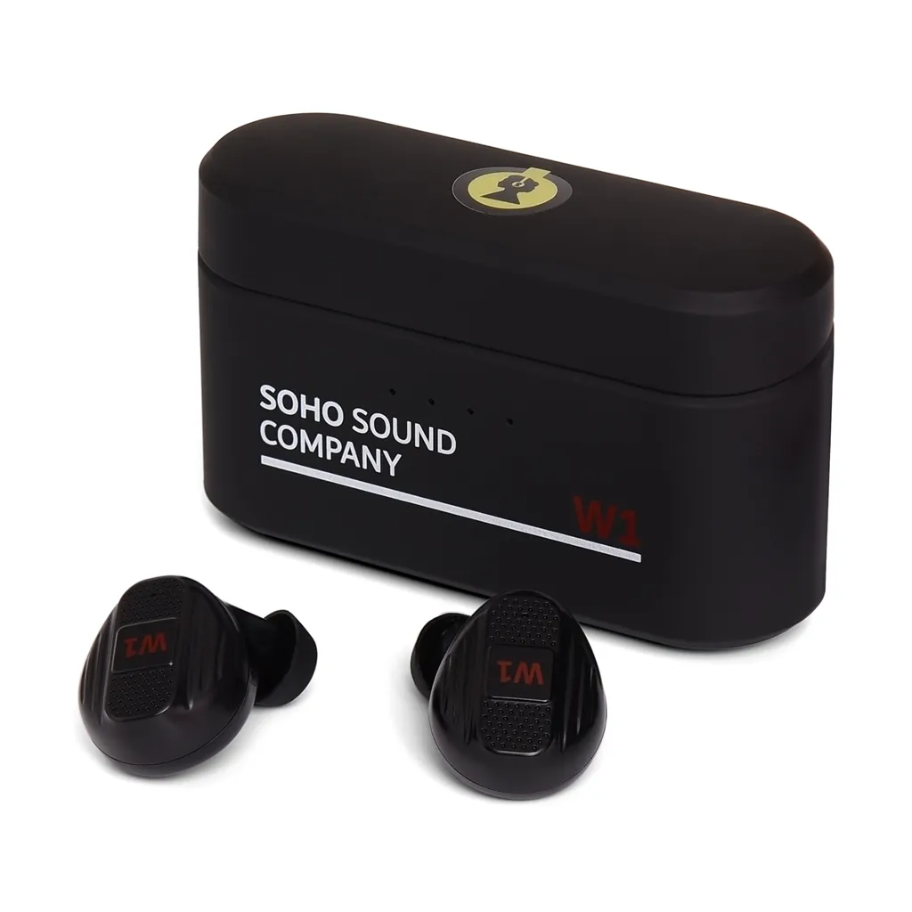 Soho W1 Wireless Bluetooth Earphones / Earbuds with Charging Case - Black