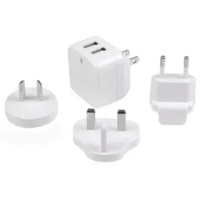 Startech.Com Dual-Port Usb Wall Charger - International Travel - 17W/3.4A - White