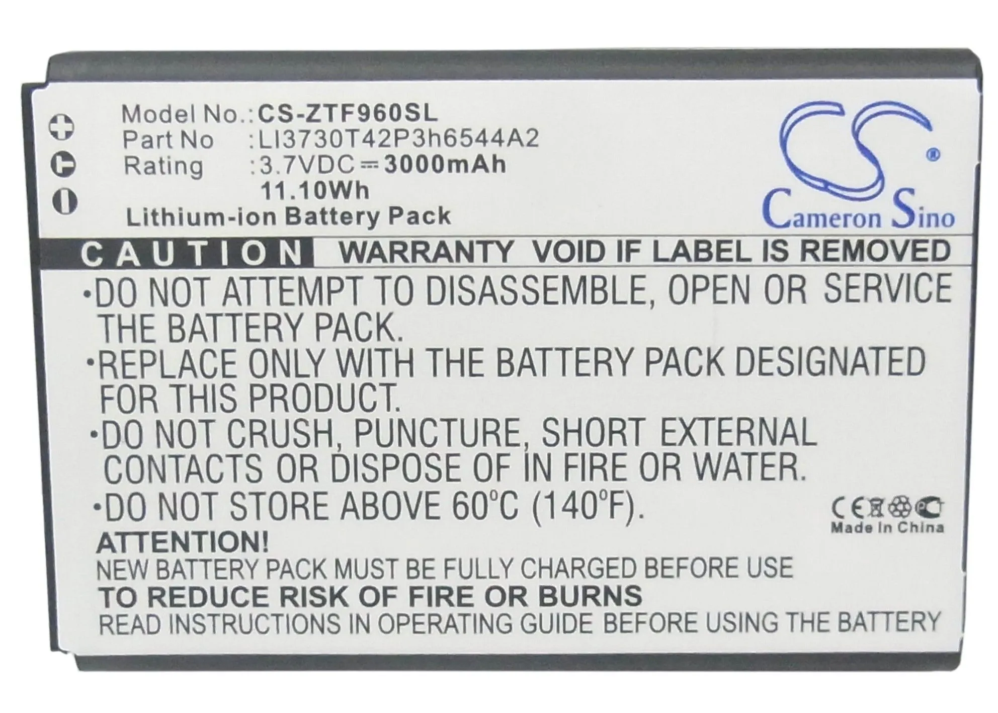 T-Mobile ZTE279 , Sonic 2.0 Smart Hub Battery Replaces LI3730T42P3h6544A2