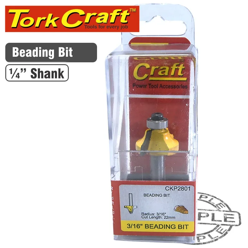 TORK CRAFT ROUTER BIT BEADING 3/16' CKP2801