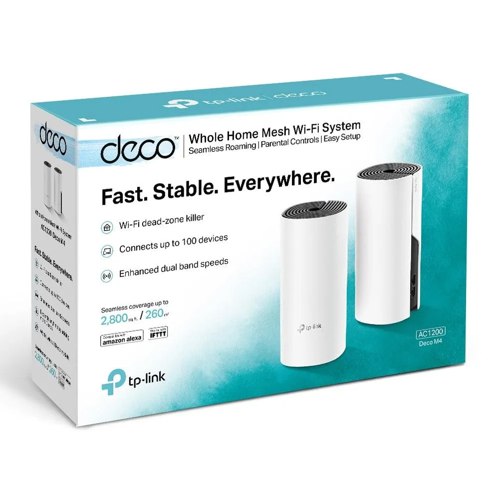 TP-Link Deco M4 AC1200 Whole Home Mesh Wi-Fi System | DECO M4 (2pack) - DECOM42PK