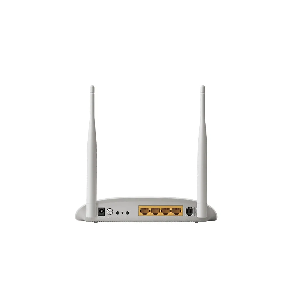 TP-Link TD-W8961N 300Mbps Wireless N ADSL2  Modem Router with 300Mbps at 2.4GHz, ADSL 24/3.3Mbps, 4 Fast Ethernet LAN Ports, RJ11 Port, 2x 5dBi Omni-Directional Fixed Antennas, Annex A, IPTV