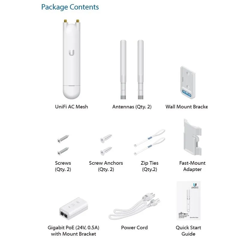 UBIQUITI UniFi AC Mesh (UAP-AC-M), tinklo įranga