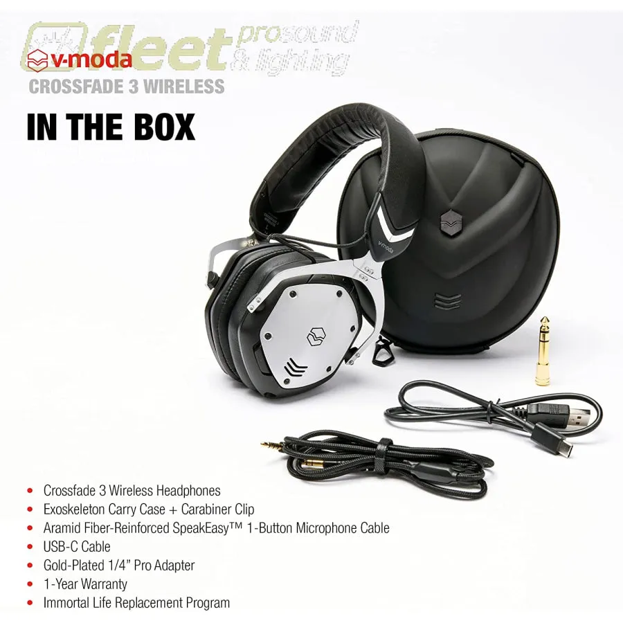 V-MODA XFBT3-MTBK Crossfade 3 Wireless Codex Matte Black Bluetooth Headphones