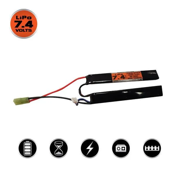 Valken 7.4v 1400mAh Nun-Chuck Lipo Battery