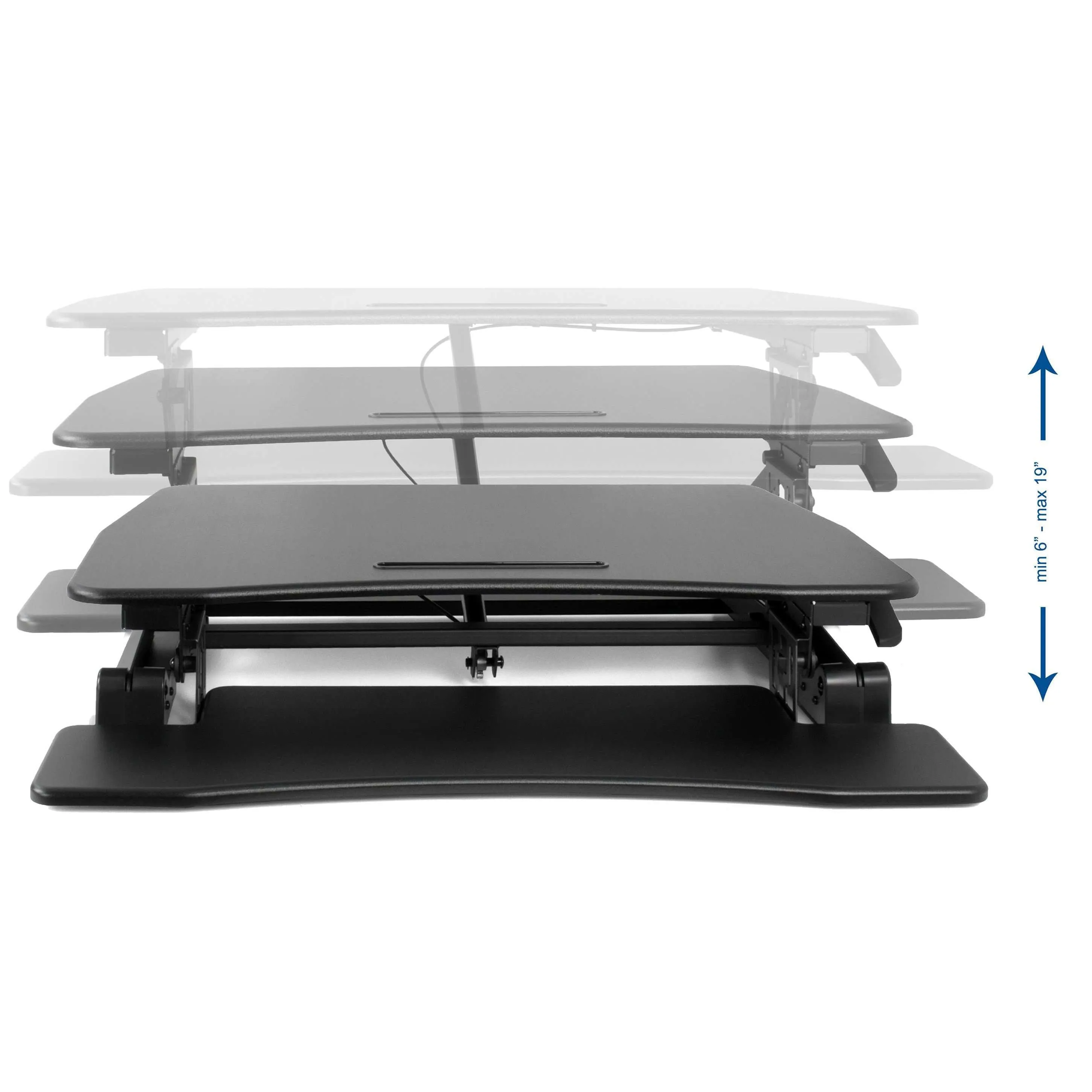 VIVO Black Height-Adjustable Standing Desk 36" Tabletop Riser, DESK-V001A