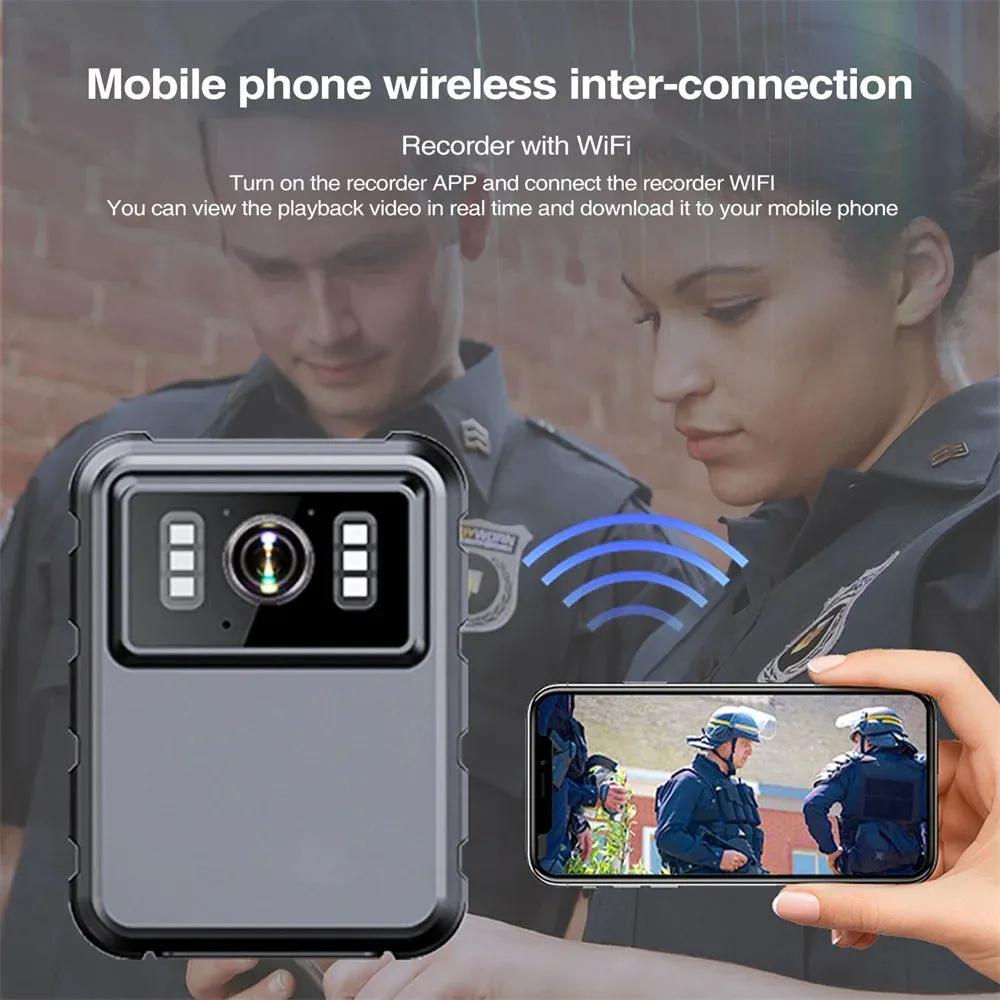 Wifi Hotspot HD 1080P Mini Camera Sports Camera Recorder Outdoor Law Enforcement Night Vision Video Recorder Police Bodycam