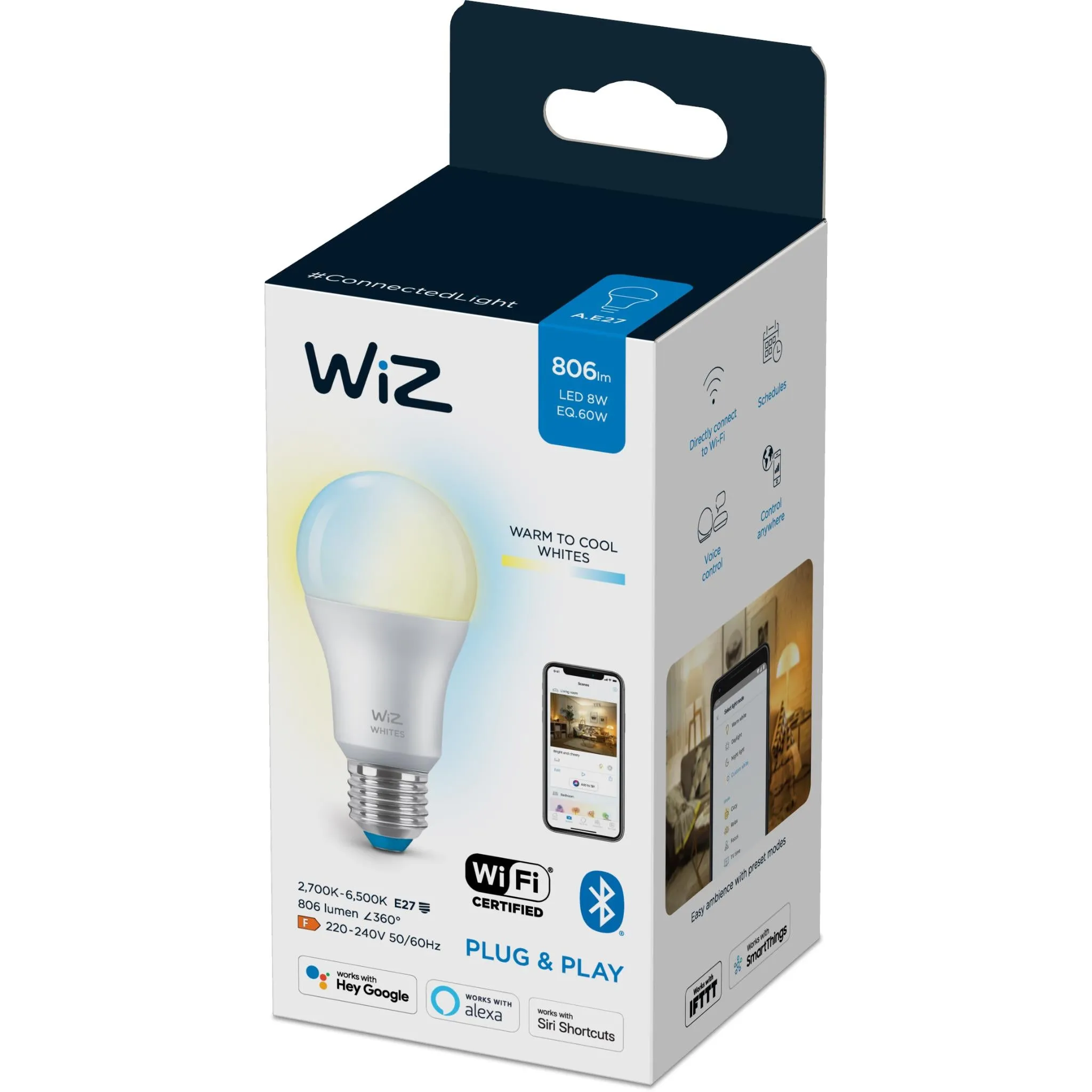 WiZ White Ambient A60 E27 Smart Bulb