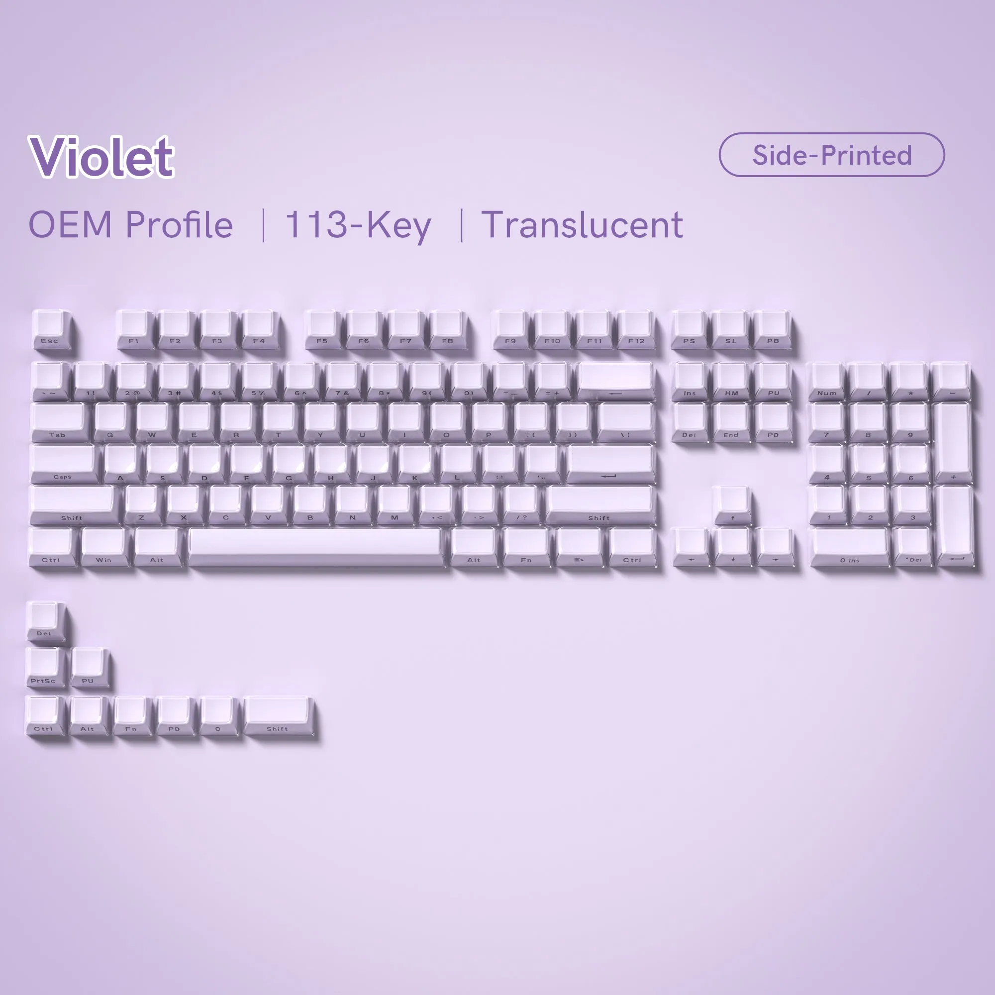 Womier Jello Side-Printed Translucent OEM Profile Keycap (113-Key)